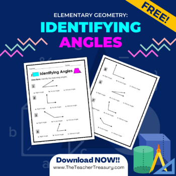 Preview of Elementary Geometry: Identifying Right, Obtuse and Acute Angles