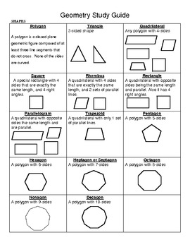 Preview of Elementary Geometry Study Guide