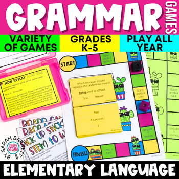 Preview of Elementary Grammar Games Mega Bundle K - 5 Language Standards