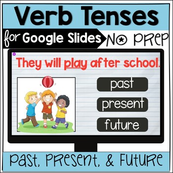 Preview of Elementary Grammar - Verb Tenses Minilesson and Google Slides Activity