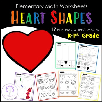 Preview of Elementary HEART Shape Worksheets