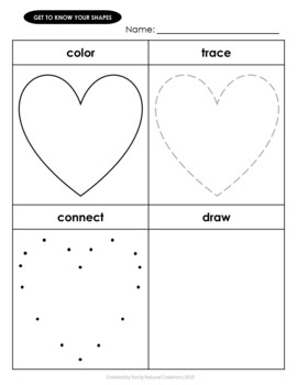 Elementary HEART Shape Worksheets by Souly Natural Creations | TpT