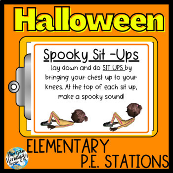 Preview of Elementary Halloween P.E. Stations