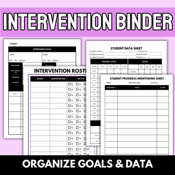 Preview of Elementary Intervention Binder