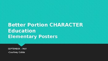 Preview of Elementary (K-5th) Christian Character Education Posters