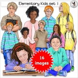 Elementary Kids Clip Art Realistic lower grade children in