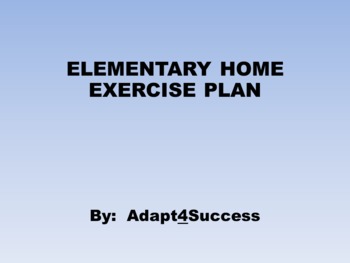 Preview of Elementary Kids Home Workout Plan for Physical Education