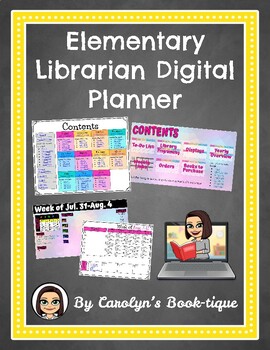 Preview of Elementary Librarian Digital Planner