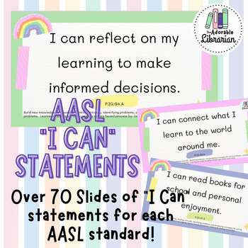Preview of Elementary Library I Can Statements using AASL Standards Framework for Learners
