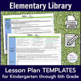 Elementary Library Lesson Plan Templates (with Common Core
