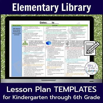 Elementary Library Lesson Plan Templates (with Common Core ...