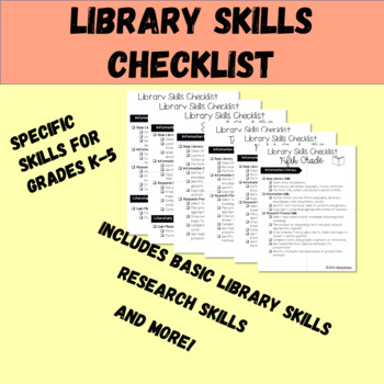 Preview of Elementary Library Skills Checklist