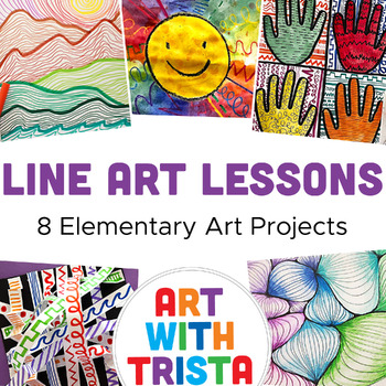 Line Art Lessons - 8 Elementary Elements of Art Projects (K-5) | TPT