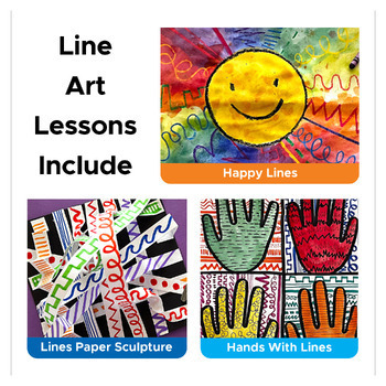 Line Art Lessons - 8 Elementary Elements of Art Projects (K-5) | TPT