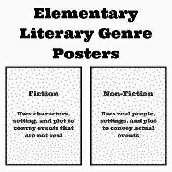 Elementary Literary Genre Posters for Library or Classroom by Ms Dugger