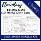 Elementary Math (3rd & 4th grade) -Back to School Themed Fun Activity Worksheets