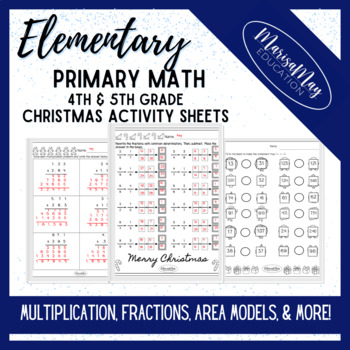 Preview of Elementary Math (4th & 5th grade) - Christmas Themed Fun Activity Worksheets