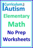 Elementary Math Autism Special Ed Worksheets Remote Distan