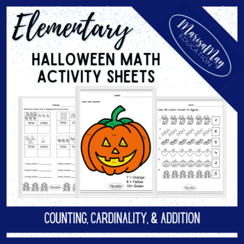 Preview of Elementary Math (Kindergarten) - Halloween Fun Activity Worksheets
