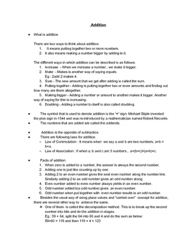 Preview of Elementary Math Operations