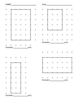 Preview of Elementary Math - Perimeter in Units packet - second grade