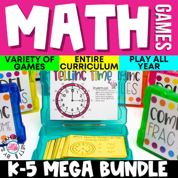 Preview of Elementary Math Review Games & Centers Bundle [K - 5]