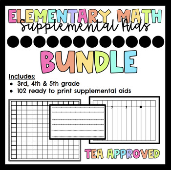 Preview of Elementary Math STAAR Supplemental Aids | 3rd 4th 5th Grade