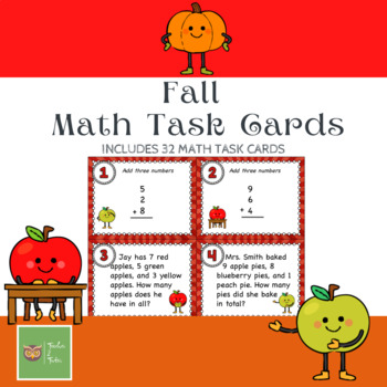Preview of Elementary Math Task Cards Fall 
