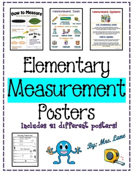 Preview of Elementary Measurement Posters (Includes 21 Different Posters!)
