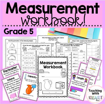 Preview of Elementary Measurement Workbook | Area Perimeter Volume and Capacity