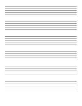 Preview of Elementary Middle & High School Music Class Staff Paper