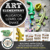 Elementary, Middle School Art Lesson: Clay Lizard, Alligat