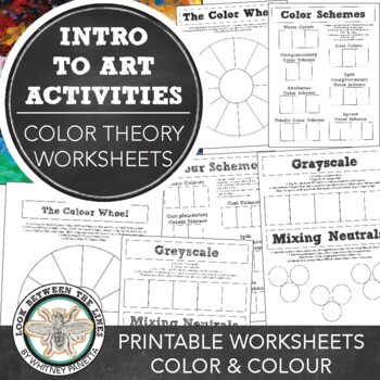 Preview of Elementary, Middle, or High School Art: Color Theory & Color Mixing Worksheets