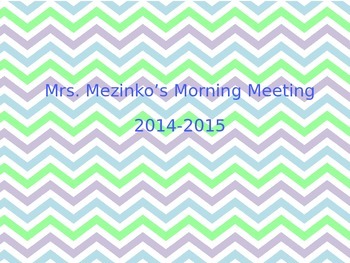 Preview of Elementary Morning Meeting For Smartboard