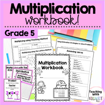 Preview of Elementary Multiplication Workbook | 2 by 2 digit Multiplication Strategies