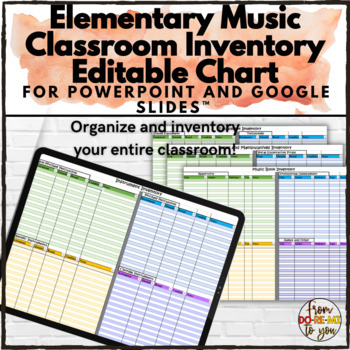 Preview of Elementary Music Classroom Inventory Chart