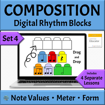 Preview of Elementary Music Composition Activities - Google Slides Set 4