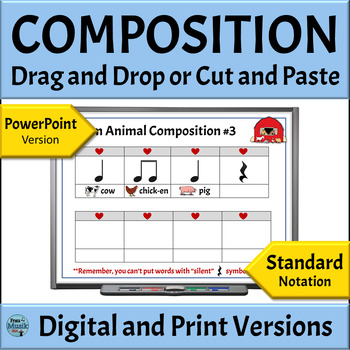 Preview of Elementary Music Composition Activities PowerPoint Version - Standard Notation