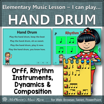 Preview of Elementary Music Lesson Hand Drum Orff, Rhythm, Instruments & Composition