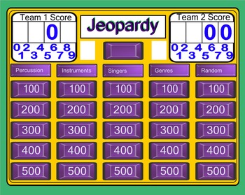 Preview of Elementary Music Jeopardy