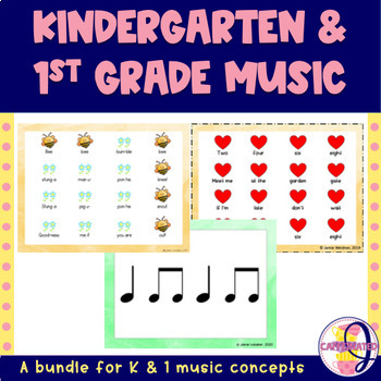 Preview of Elementary Music Kindergarten and First Grade Music Bundle | Rhythm & Melody