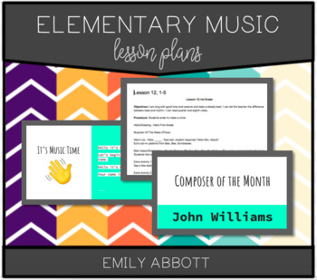 Preview of Elementary Music Lesson Plans