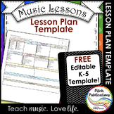 Elementary & Middle School Music Lesson Plan Templates - FREE!!