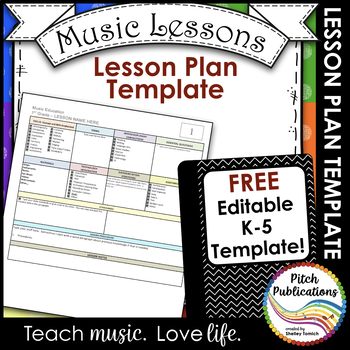 Preview of Elementary & Middle School Music Lesson Plan Templates - FREE!!