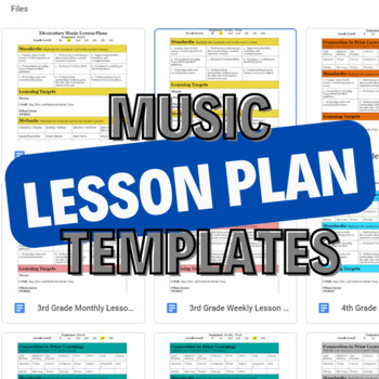 Preview of Elementary Music Lesson Plan Templates National Standards