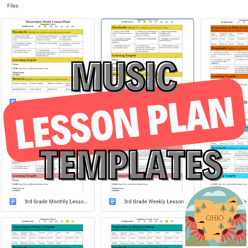 Preview of Elementary Music Lesson Plan Templates Ohio State Standards