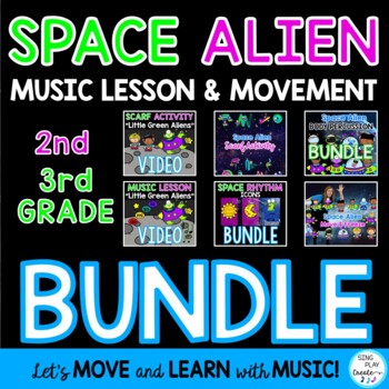 Preview of Elementary Music Lesson and Movement Activity Bundle: Space Aliens {Grades 2-3}
