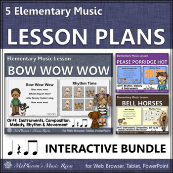 Preview of Elementary Music Lessons & Orff Arrangements for Eighth Notes {Bundle}