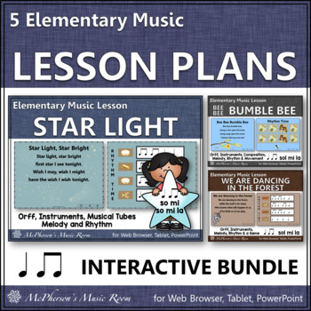 Preview of Elementary Music Lessons & Orff Arrangements for Eighth & Quarter Notes {Bundle}