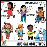Elementary Music Objectives Kid Clip Art for Music Teachers